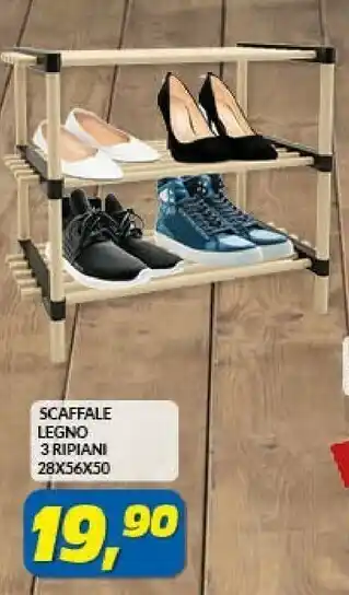 Risparmio Casa Scaffale legno 3 ripiani offerta