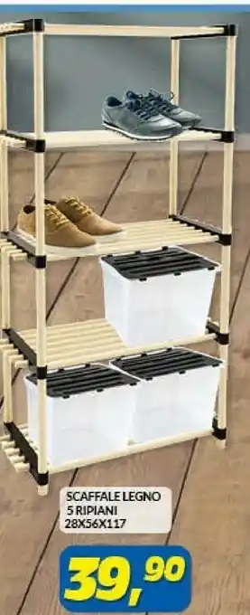 Risparmio Casa Scaffale legno 5 ripiani offerta