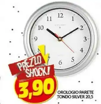 Risparmio Casa Orologio parete tondo silver offerta