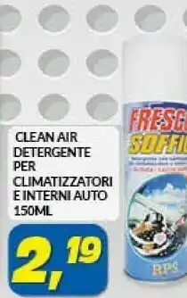 Risparmio Casa Clean air detergente per climatizzatori e interni auto offerta