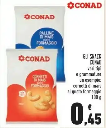 Conad - cornetti di mais al formaggio non fritti