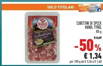 Conad Cubettini di speck piccoli e gustosissimi 80 g(ml) offerta