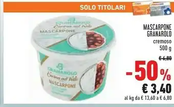 Conad Mascarpone cremoso 500 g(ml) offerta