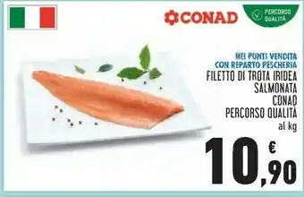 Conad Filetto di trota iridea salmonata offerta
