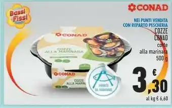 Conad Cozze cotte alla marinata offerta