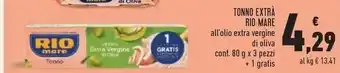 Conad Tonno all'olio extravergine di oliva extrà 80 g(ml) offerta