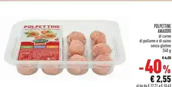 Conad Superstore Polpettine di carne di pollame e di suino senza glutine offerta