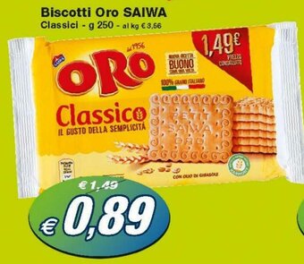 Prix Quality Saiwa Biscotti Oro Classici 250 g offerta