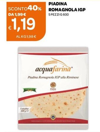 Ekom Piadina Romagnola IGP 5 pezzi 600 g offerta