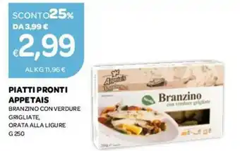 Ekom Appetais Piatti Pronti Branzino con Verdure Grigliate, Orata Alla Ligure 250 g offerta
