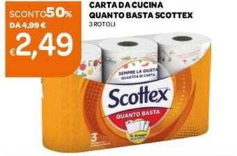 Ekom Scottex Carta Da Cucina Quanto Basta 3 rotoli offerta