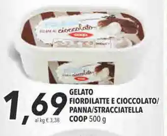 Coop Coop Gelato Fiordilatte e Cioccolato/Panna/Stracciatella 500g offerta