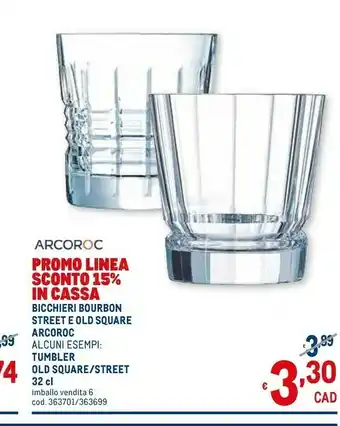 Metro Bicchieri bourbon street e old square offerta