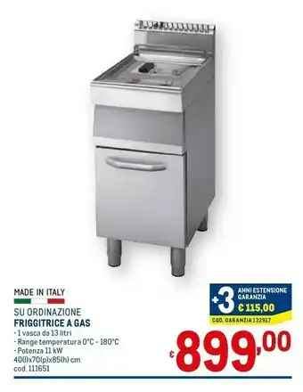 Metro Friggitrice a gas offerta