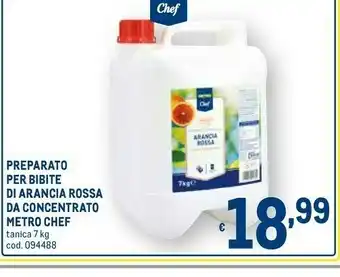 Metro Preparato per bibite di arancia rossa da concentrato offerta