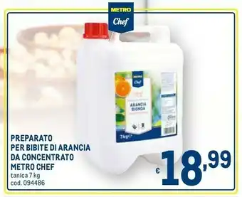 Metro Preparato per bibite di arancia da concentrato offerta