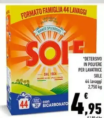 Conad Sole detersivo in polvere per lavatrice offerta