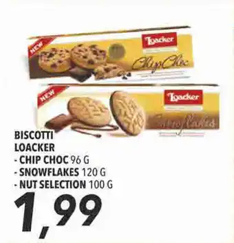 Coop Loacker Biscotti Chip Choc 96g/ Snowflakes 120g/ Nut Selection 100g offerta