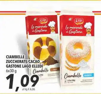Gastone Lago Elledì Ciambelle Zuccherate/Cacao 6x30g