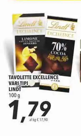 Coop Lindt Tavolette Excellence vari tipi 100g offerta