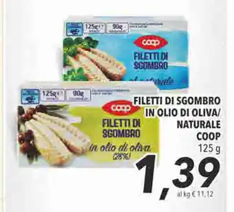 Coop Coop Filetti di Sgombro in Olio di Oliva/Naturale 125g offerta