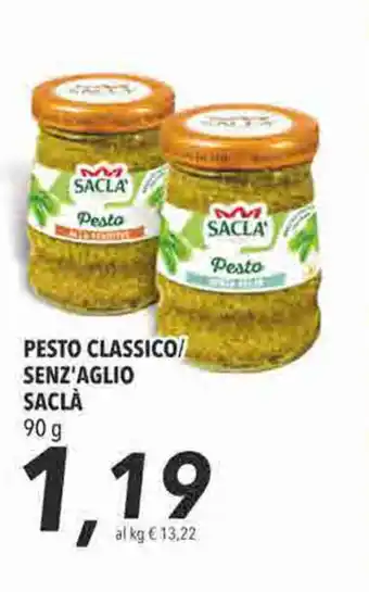 Coop Saclà Pesto Classico/Senz' Aglio 90g offerta