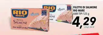 Coop Rio Mare Filetto di Salmone Vari Tipi 125g offerta