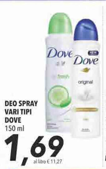 Coop Dove Deo Spray Vari Tipi 150ml offerta