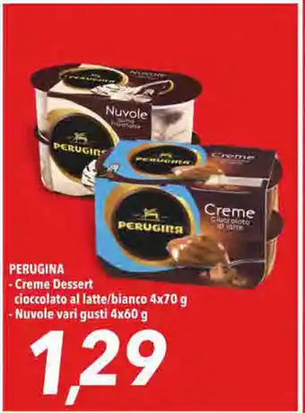 Coop Perugina Creme Dessert cioccolato al latte/bianco 4x70g/ Nuvole vari gusti 4x60g offerta