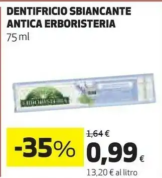 Ipercoop Antica erboristeria dentifricio sbiancante offerta