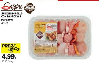 Coop Coop spiedini di pollo con salsiccia e peperoni offerta