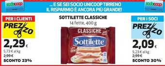 Coop Sottilette le originali classiche 400 g(ml) offerta
