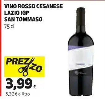 Coop Vino rosso cesanese lazio igp offerta