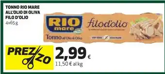Coop Tonno all'olio di oliva filodolio offerta