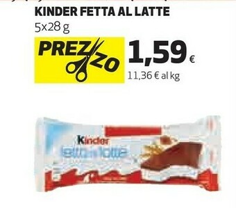 Coop Kinder fetta al latte offerta