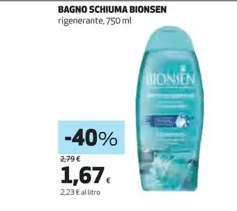 Coop Bionsen bagnoschiuma rigenerante offerta