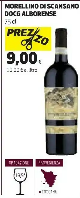 Coop Alborense morellino di scansano docg offerta