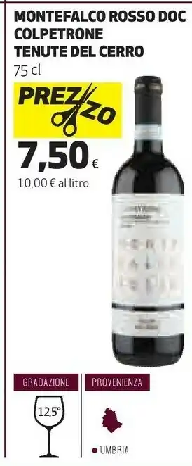 Coop Tenute del cerro montefalco rosso doc offerta