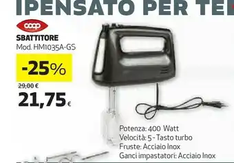 Coop Sbattitore 400 watt inox offerta