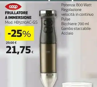 Coop Frullatore a immersione 800 watt 700 ml offerta