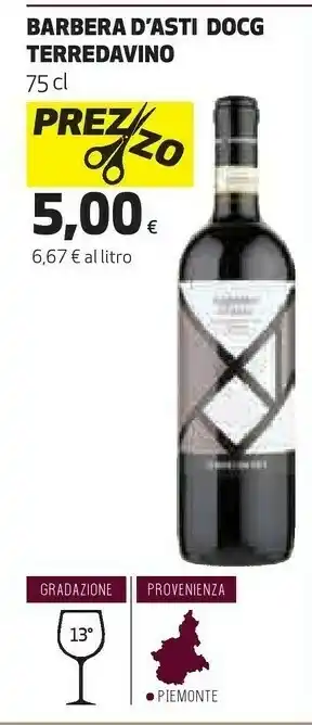 Coop Terre da vino - barbera d'asti 750 g(ml) offerta