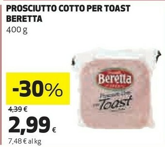 Ipercoop Fratelli beretta - prosciutto cotto per toast offerta