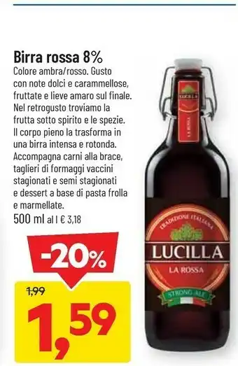 DPiù Birra rossa 8% offerta
