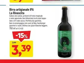 DPiù La rinascita birra artigianale ipa offerta