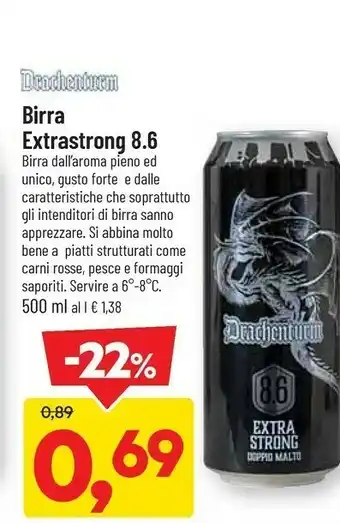 DPiù Drachenturm birra extrastrong 8.6 offerta