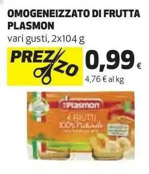 Ipercoop Omogeneizzati di ftutta 208 g offerta