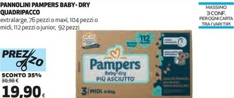 Coop Pannolini baby-dry quadripacco extralarge offerta