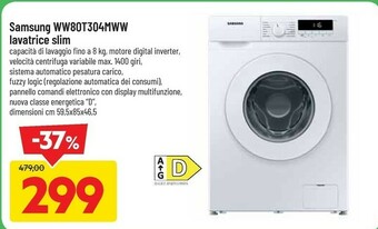 DPiù Ww80t304mww lavatrice caricamento frontale 8 kg 1400 giri/min d bianco offerta