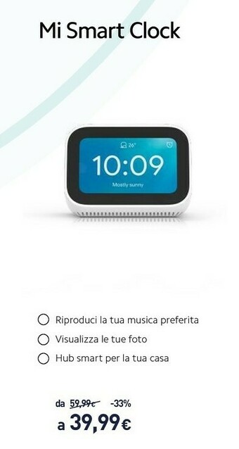 Unieuro Mi smart clock offerta