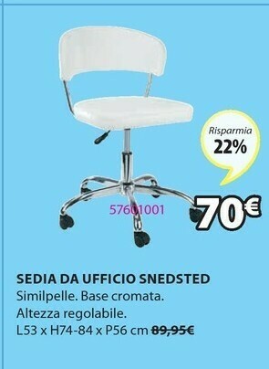 JYSK Sedie ufficio offerta